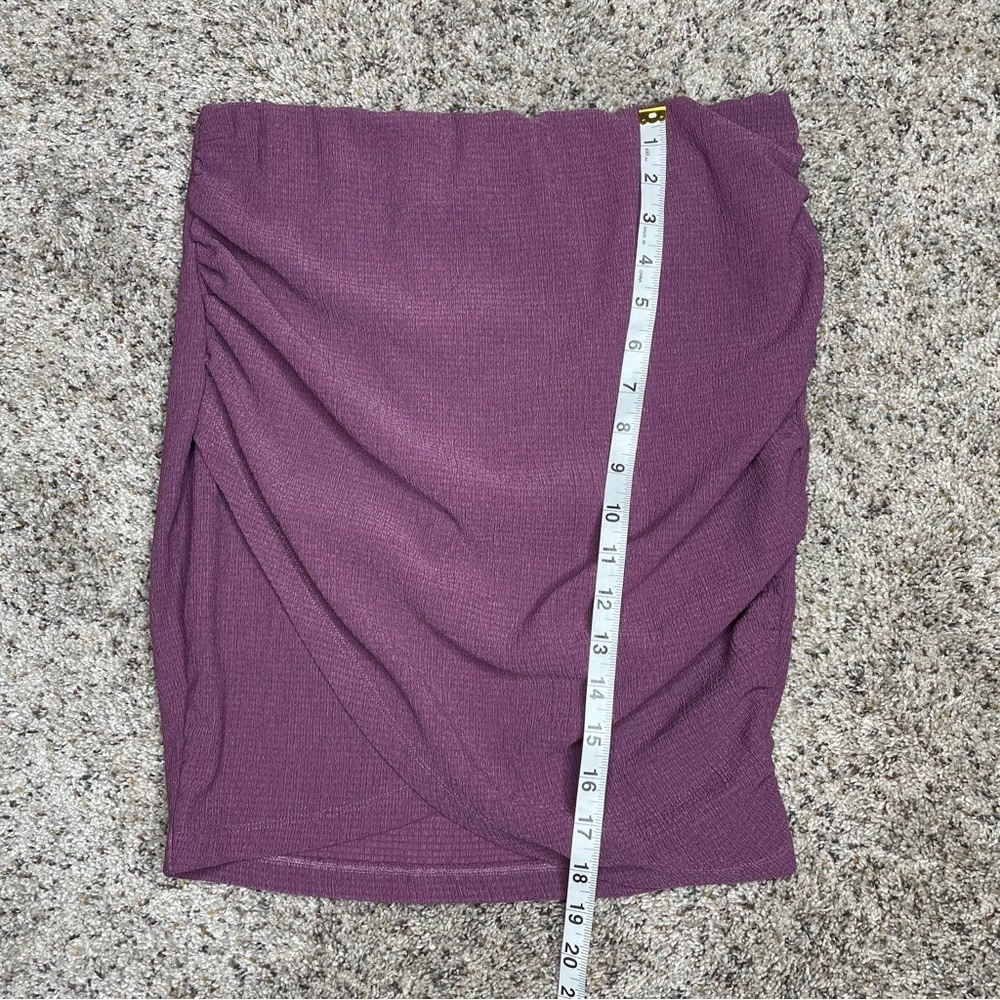 Free People Angie Wrap Mini Skirt Medium Purple Elastic Waist Stretch - Picture 9 of 9